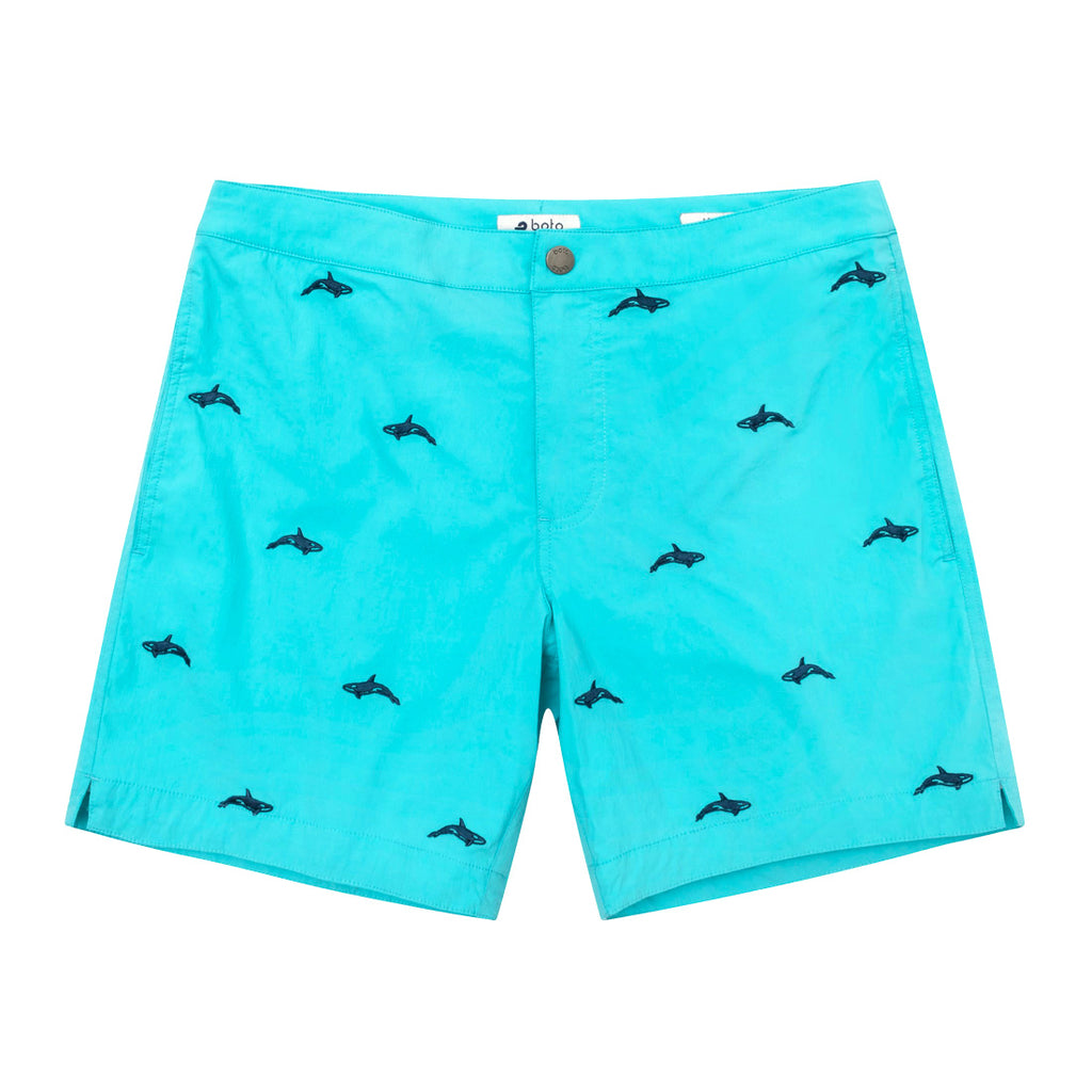 azure blue swim trunks