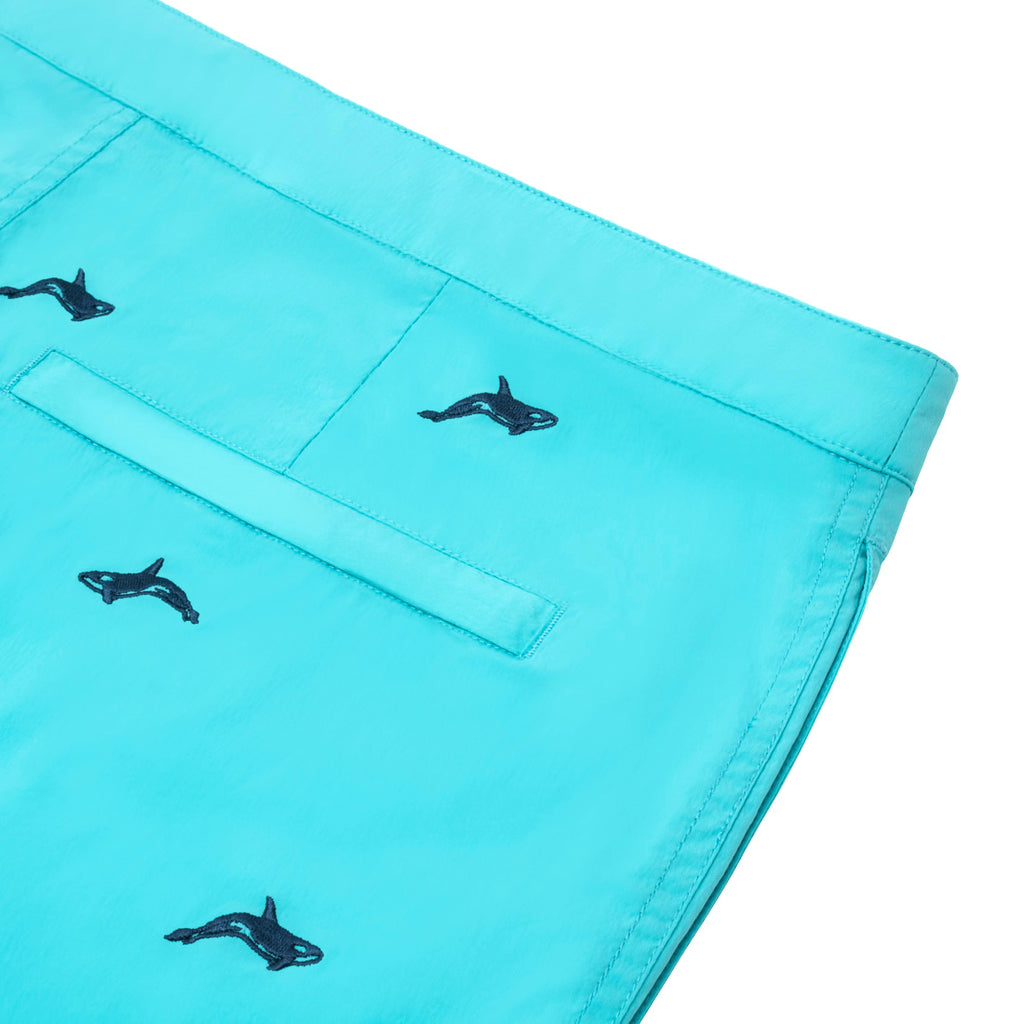 embroidered swim trunks